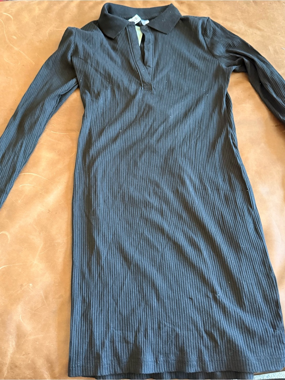 H&M Black Ribbed Polo Knit Dress